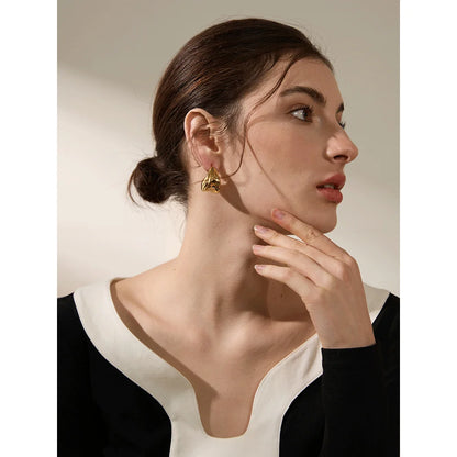 Chunky Hollow Earrings – 18K Gold Plated, Stainless Steel, Waterproof