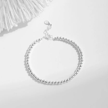 925 Sterling Silver Adjustable 3MM Beads Bracelet