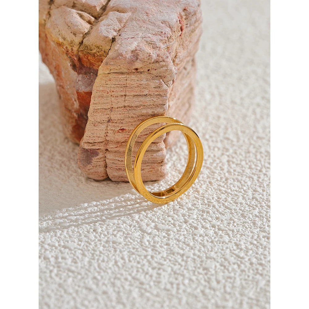 Minimalist Thin Double Round Ring