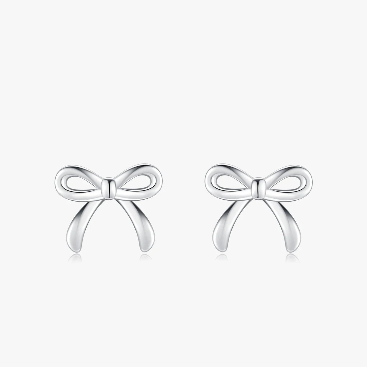 Sterling Silver Bowknot Stud Earrings