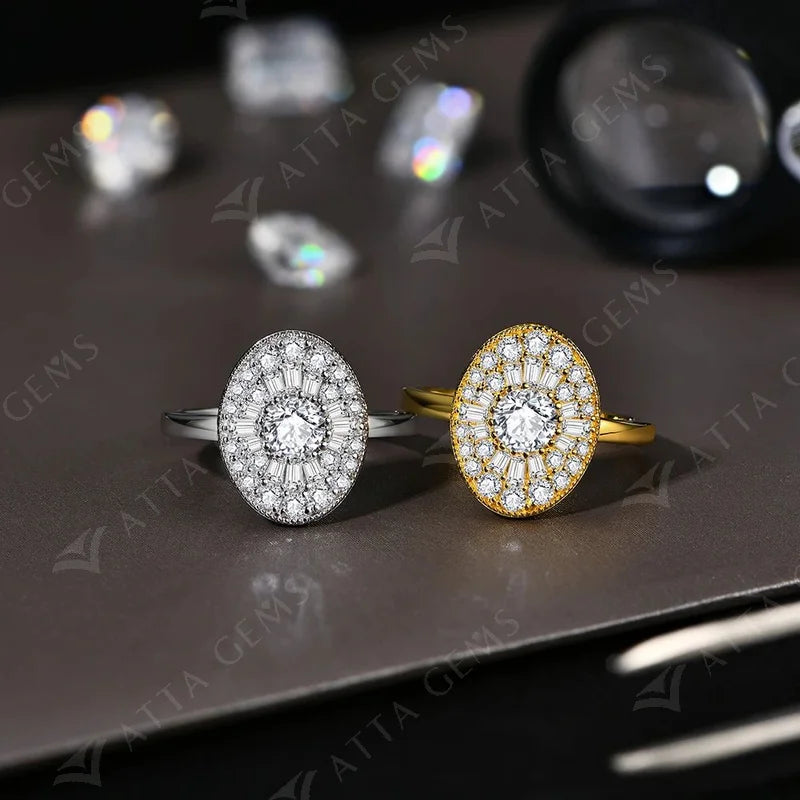 Silver ring for women styled with rings with moissanite sparkle