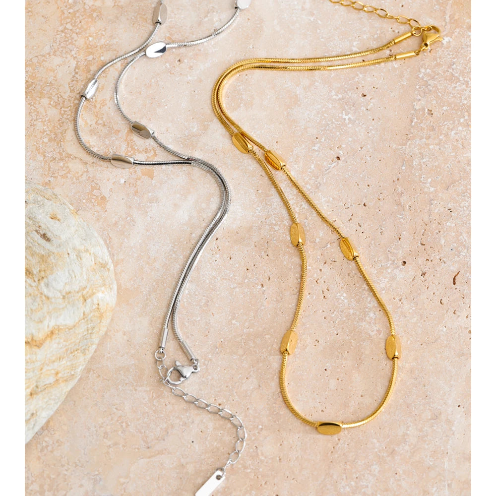 gold plated necklace snake chain collar look for stylish women