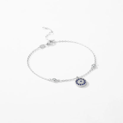 Sterling Silver Blue Zircon Charm Bracelet