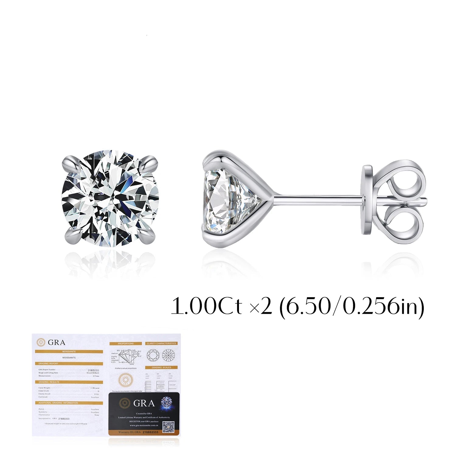 Sterling silver earrings presented as moissanite earrings