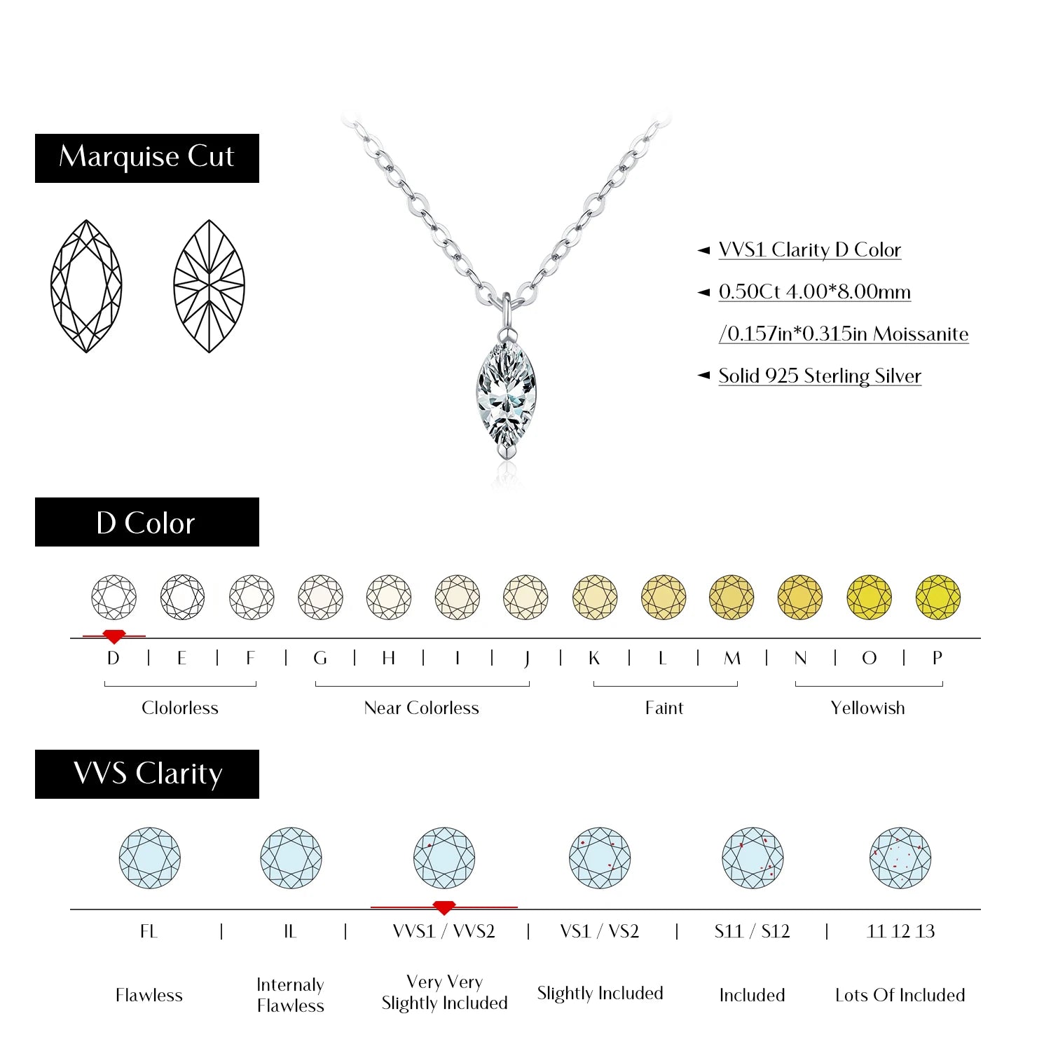 Minimal pendant necklace for women with moissanite jewelry shine