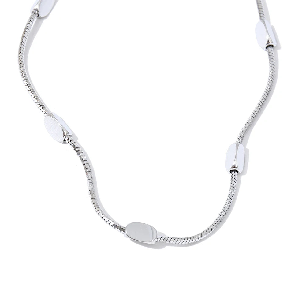 gold plated stainless steel collar necklace snake chain perfect layering