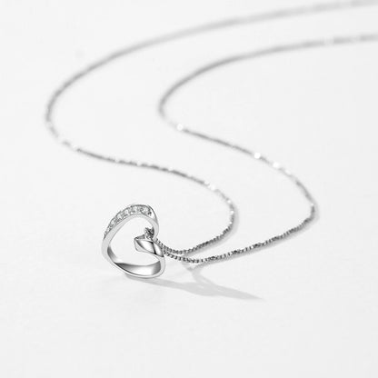 Sterling Silver Romantic Heart Pendant Necklace