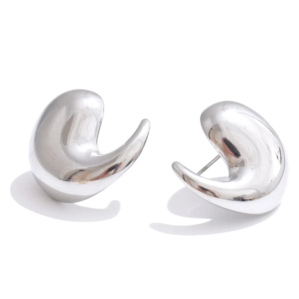 Rust-proof stainless steel jewelry studs with gold tone for comfortable wear