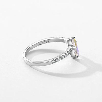 Radiant Twist Sterling Silver Irregular CZ Ring