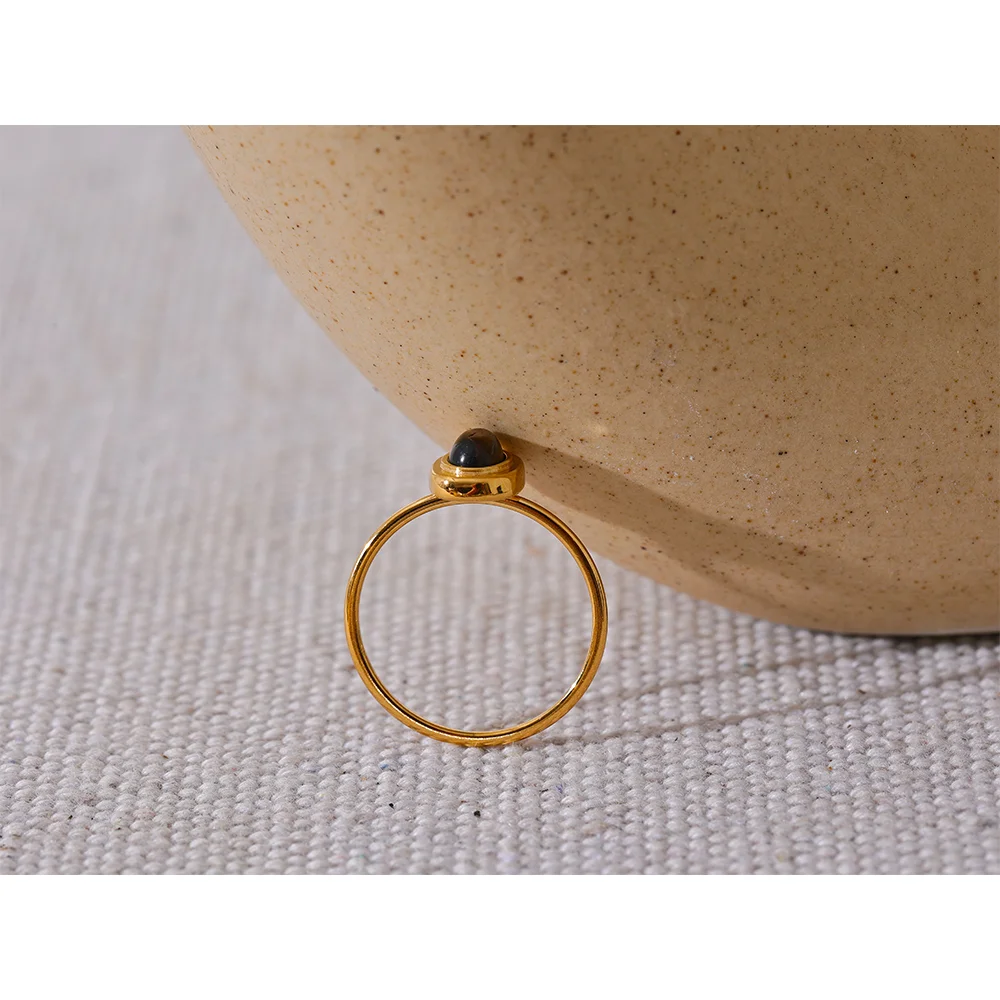 Chic Natural Stone Oval Ring