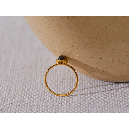 Chic Natural Stone Oval Ring