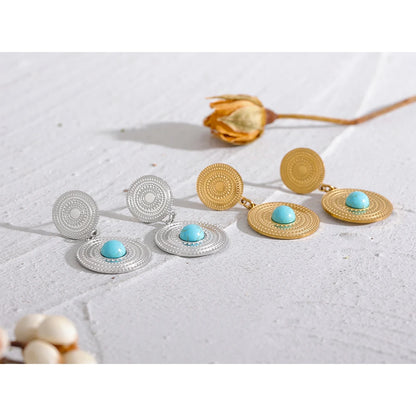 Trendy Round Geometric Drop Earrings