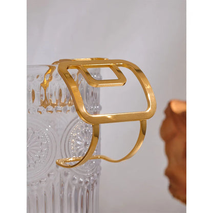 Wide Square Hollow Cuff Bracelet