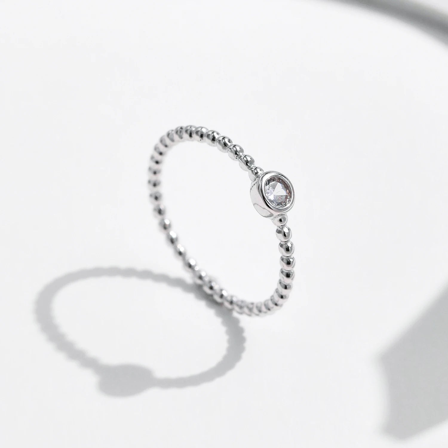 Rings with moissanite stacked as stackable rings jewelry in silver color