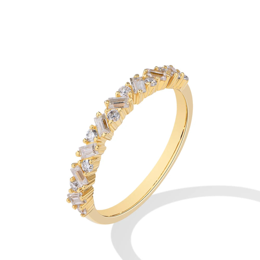 925 sterling silver wedding ring ring with luminous moissanite diamonds