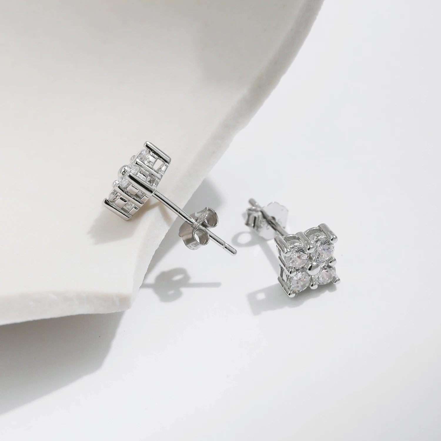 Earrings moissanite design offering a diamond earrings finish with everyday ease