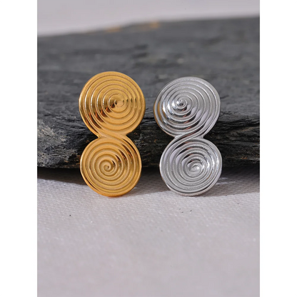 316L Stainless Steel Round Circle Statement Stud Earrings