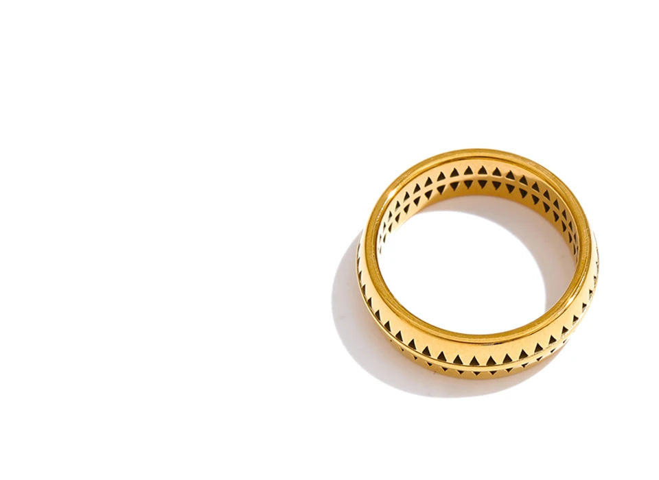Gold ring and geometric shape for modern fashion