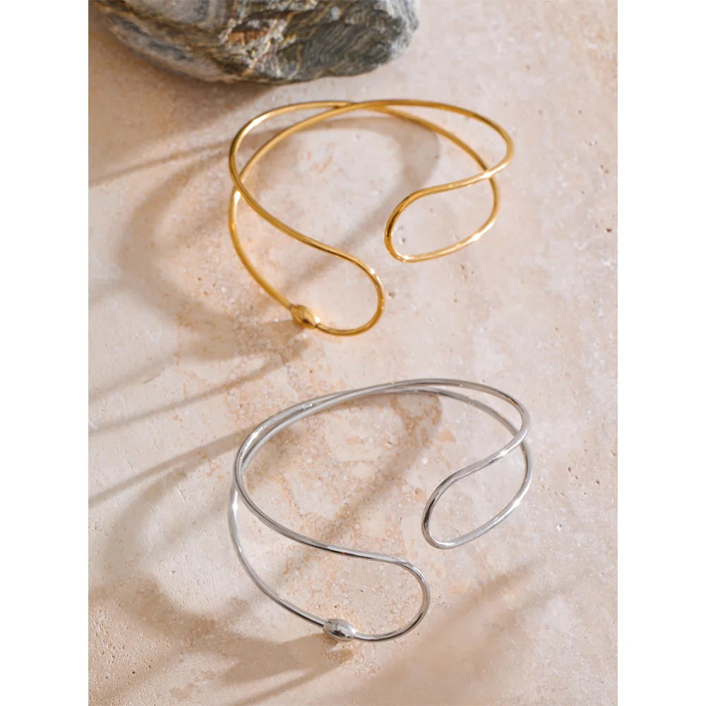 Minimal cuff bracelet styled for bracelet bracelets stacks with modern polish