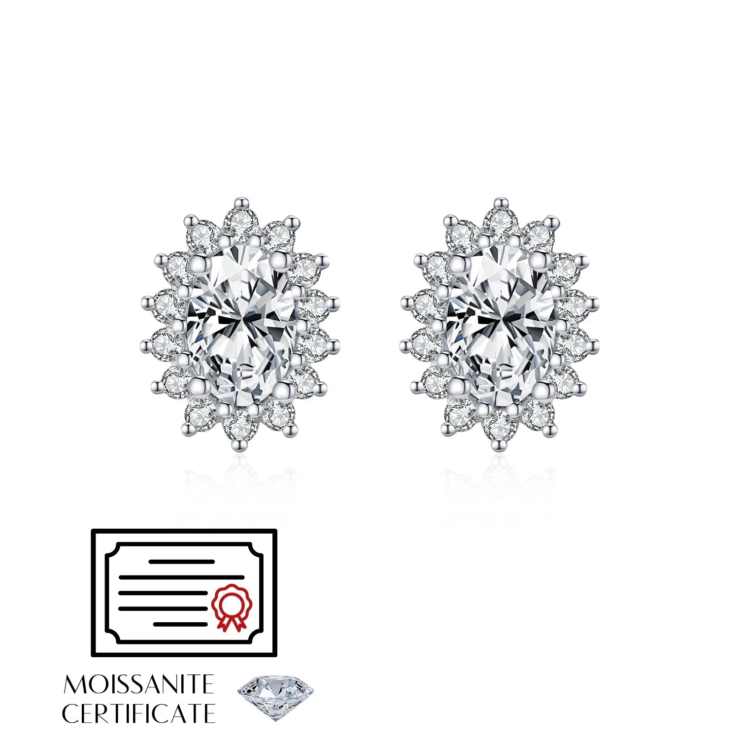 Classic stud earrings silver ideal for bridal and luxury style