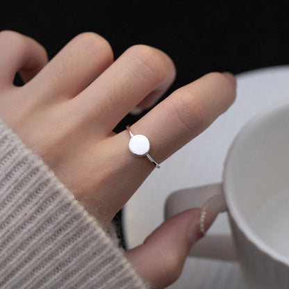 Sleek Circle Sterling Silver Adjustable Ring