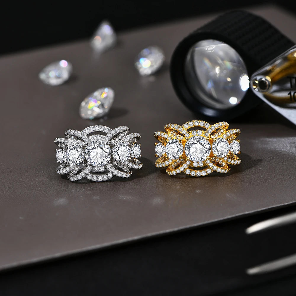 Radiant 1 ct moissanite jewelry ring set in sterling silver