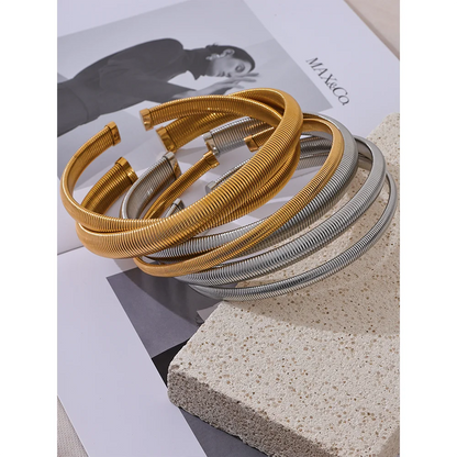 316L Stainless Steel Thick Elastic Torque Necklace