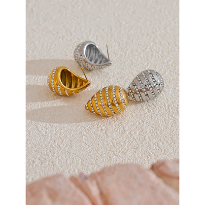 Water-Resistant Teardrop Zirconia Stud Earrings