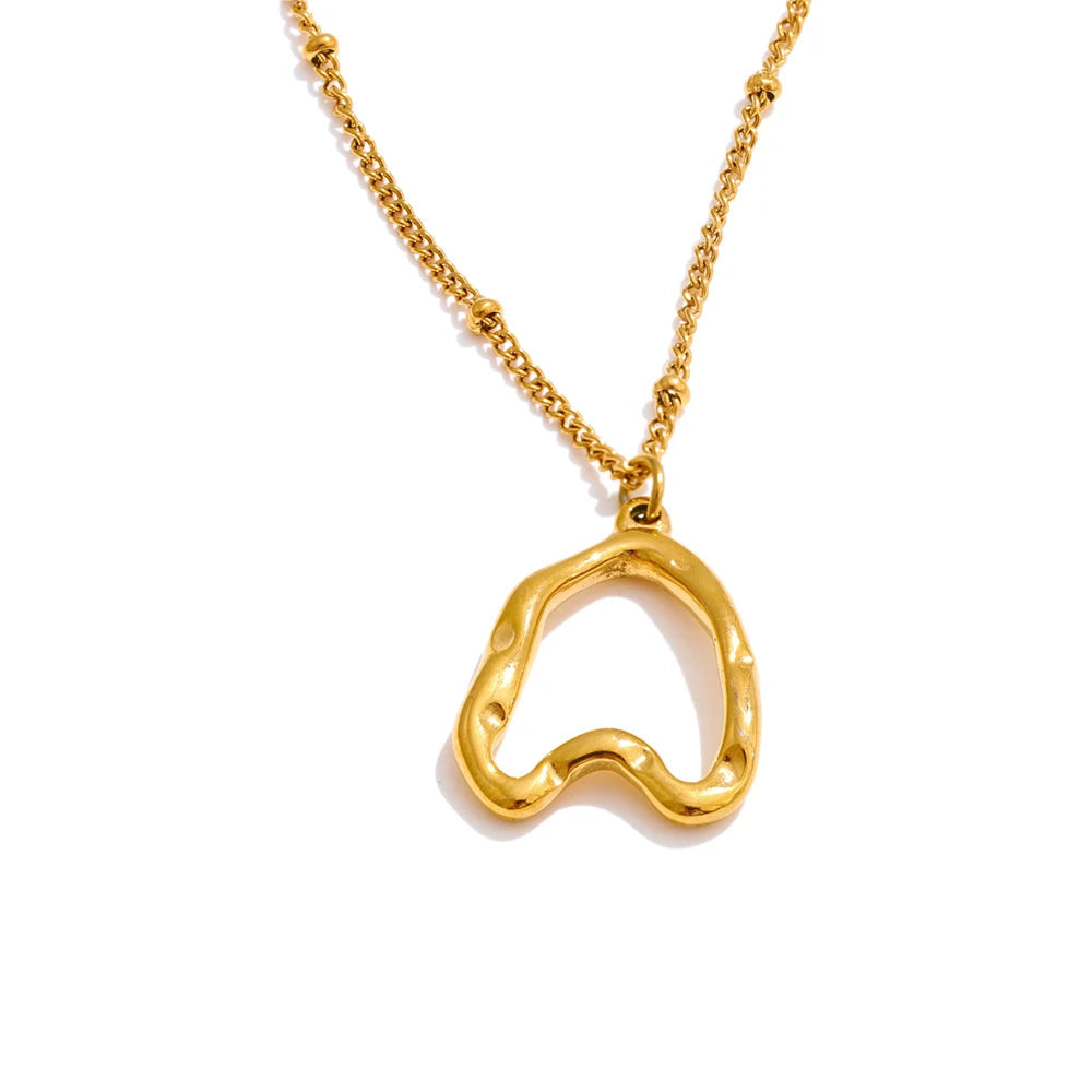 Heart in heart necklace pendant with gold plated glow for gold jewelry elegance