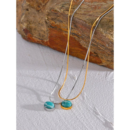 Amazonite Natural Stone Pendant Necklace