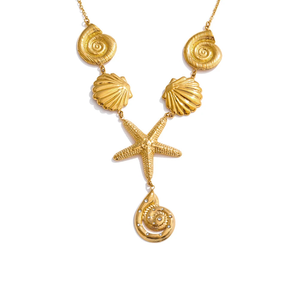 Seashell necklace pendant with waterproof jewelry glow for daily wear