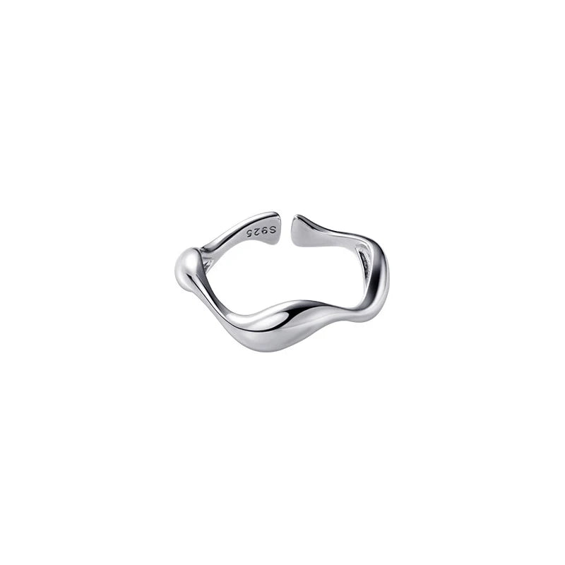 Sterling ring close up highlighting polished 925 silver and silver color finish