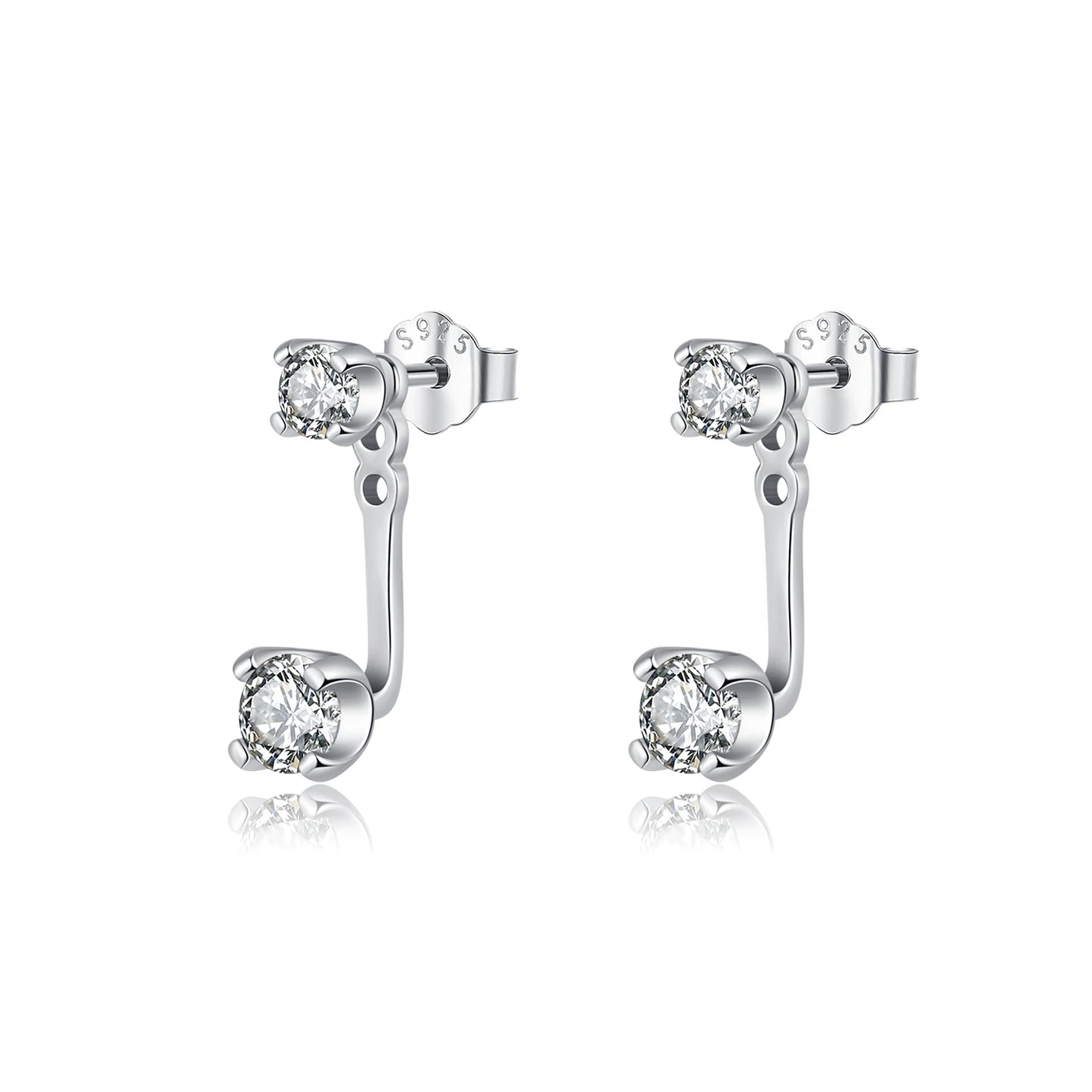 Sterling Silver Clear CZ Removable Ear Climbers