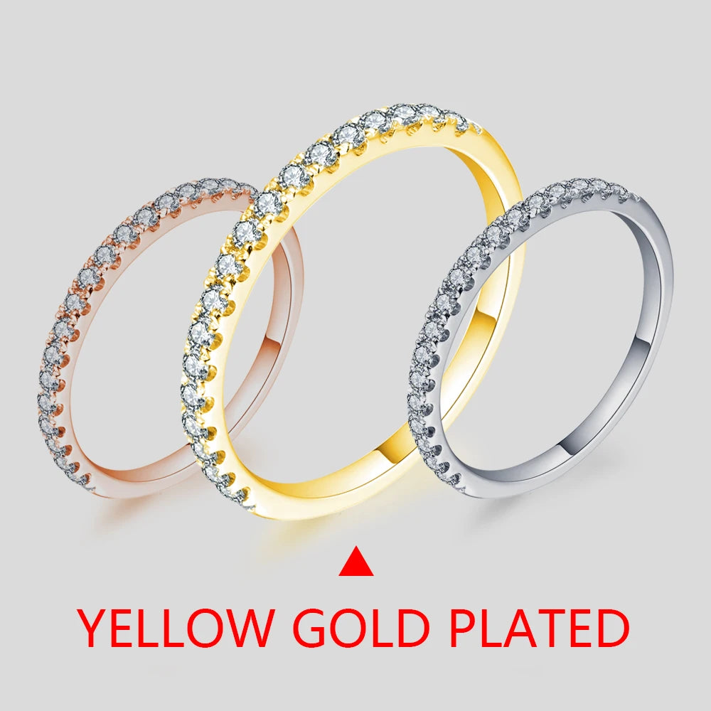 Glamorous white gold plated ring full of moissanite stones