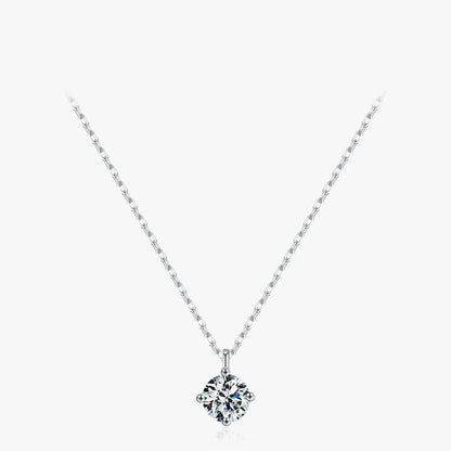 Sterling Silver 1CT Zircon Pendant Necklace