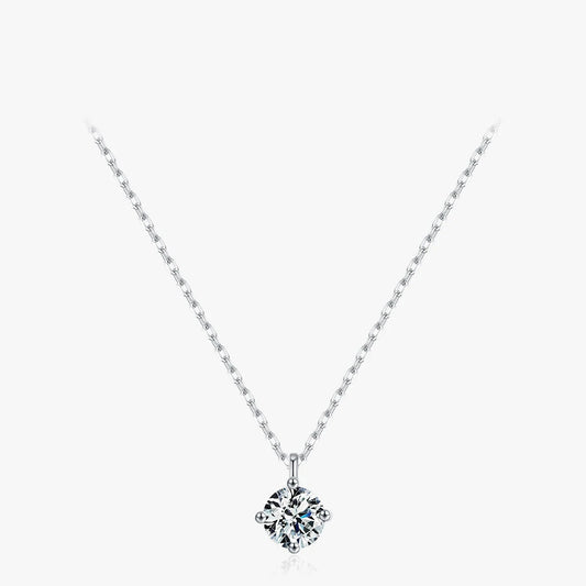 Sterling Silver 1CT Zircon Pendant Necklace