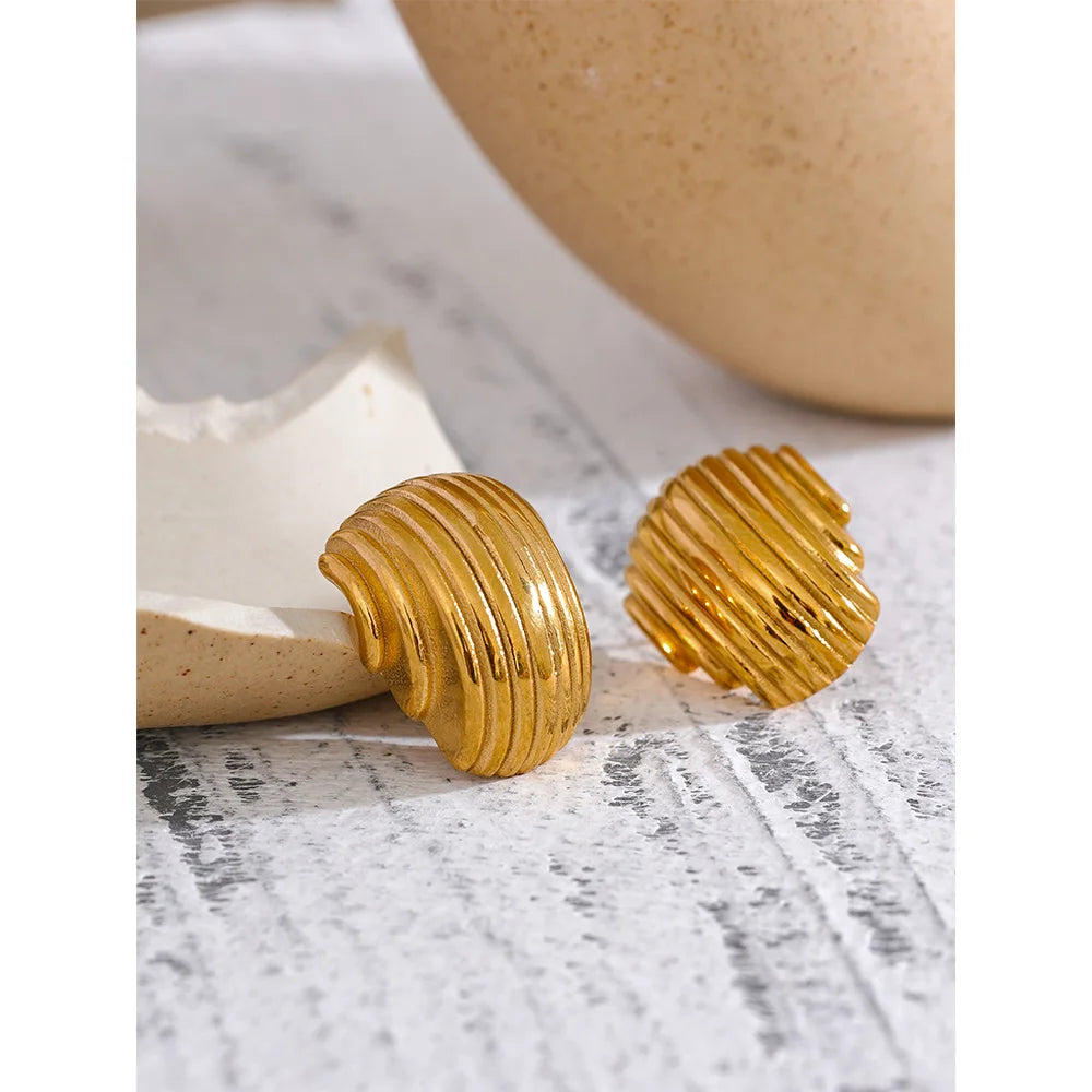 Geometric Chunky Stud Earrings