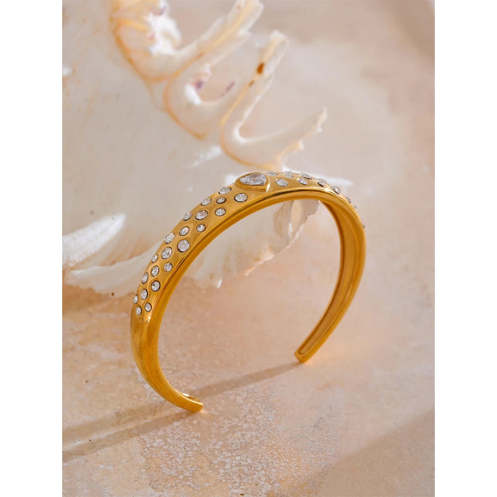 Cubic Zirconia Open Cuff Bracelet