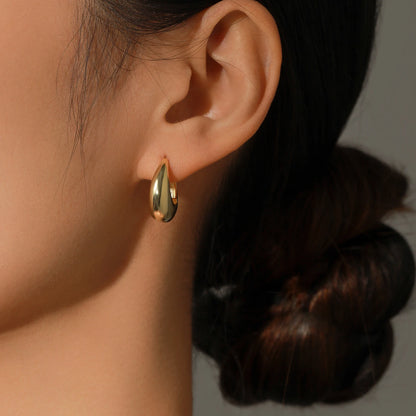 Luxury Geometric Smooth Hoop Earrings