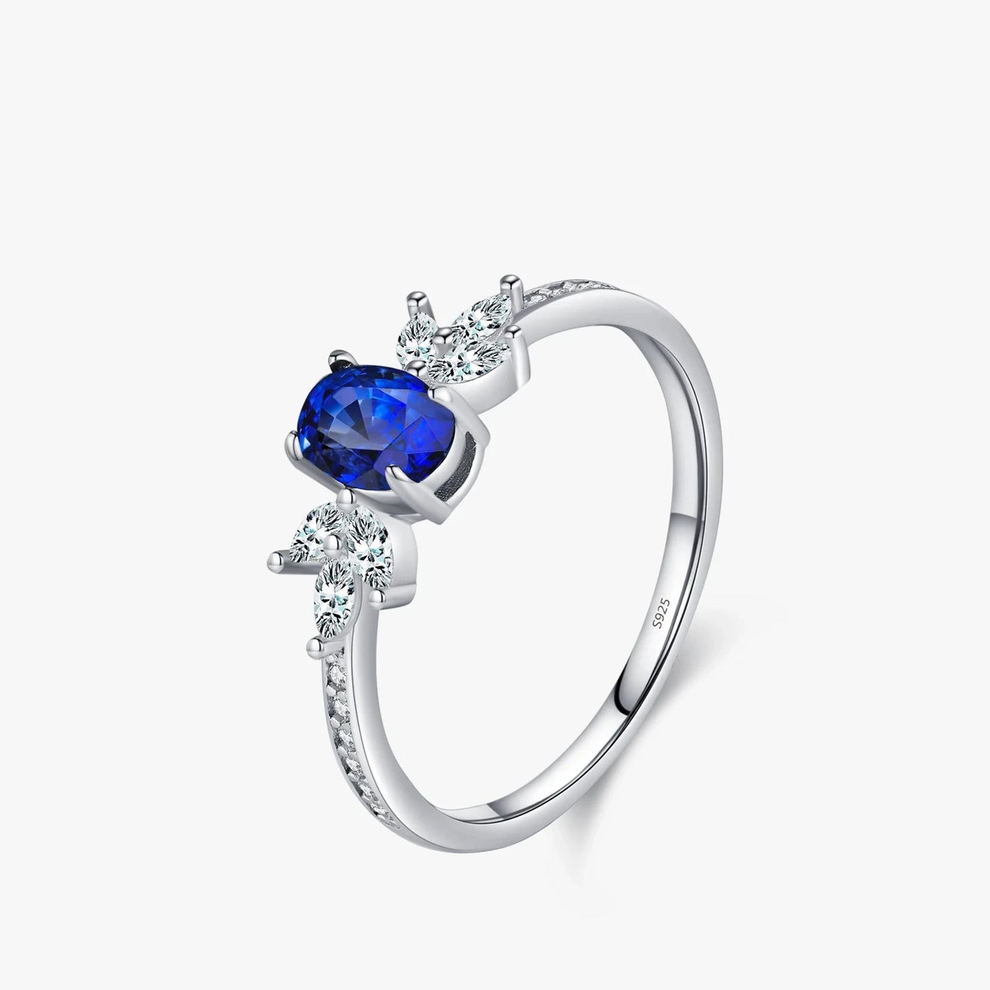 Royal Elegance Oval Blue Zirconia Sterling Ring