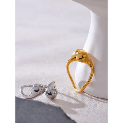 Stylish Water Drop Personalized Ring