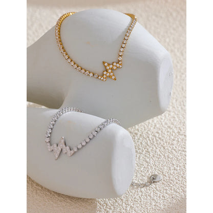 Delicate Cubic Zirconia Chain Bracelet