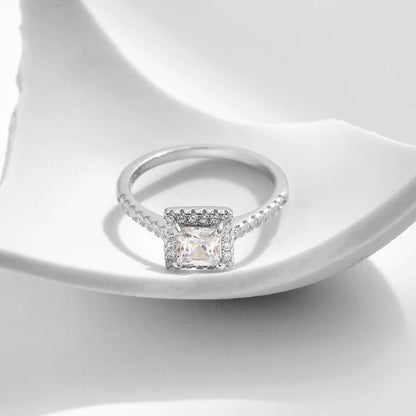 Square Zircon Romantic Wedding Ring