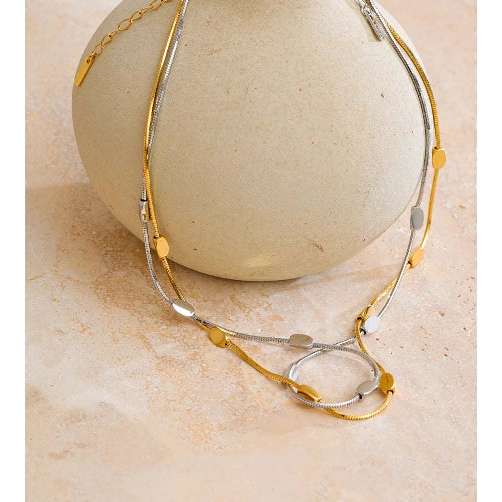 women’s gold plated snake chain necklace modern collar accessory