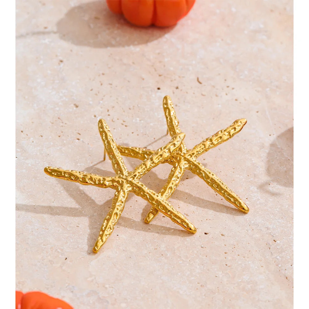 Bold starfish stud earrings for summer beach fashion