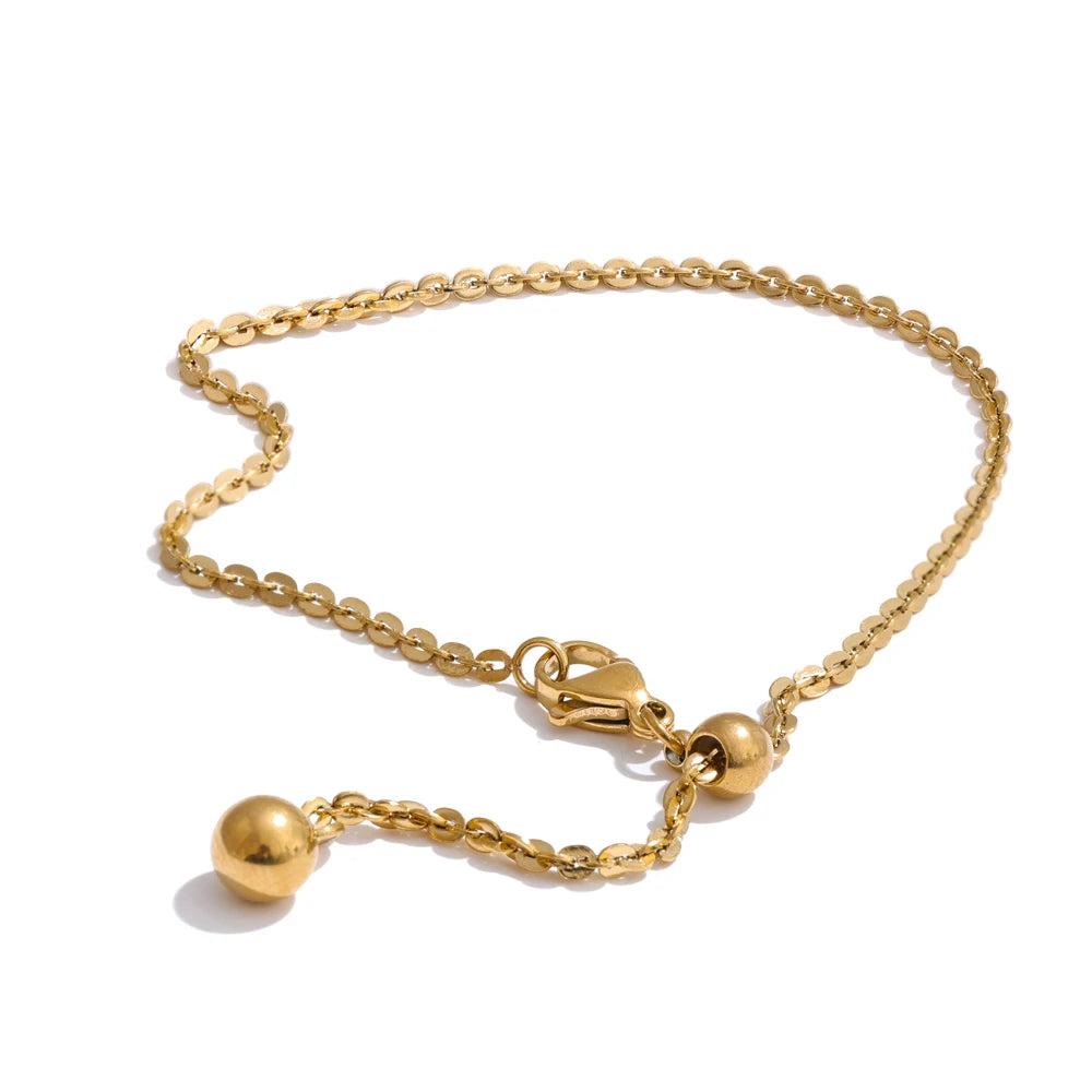 Macro detail of links on a chain bracelet bangle with waterproof jewelry glow