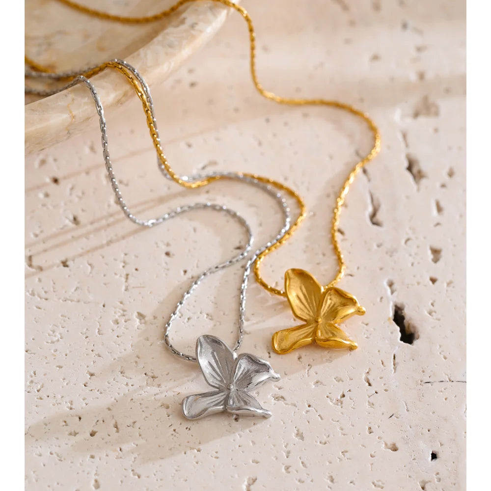 Close up of butterfly necklace gold jewelry for women