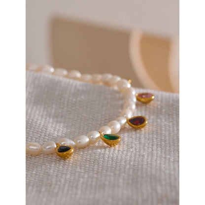 Luxury Freshwater Pearl & Cubic Zircon Choker Necklace