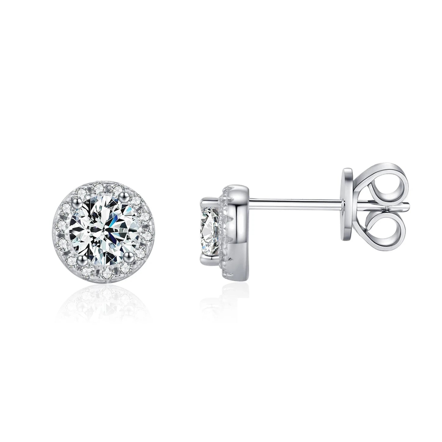 Luxury Moissanite Halo Stud Earrings