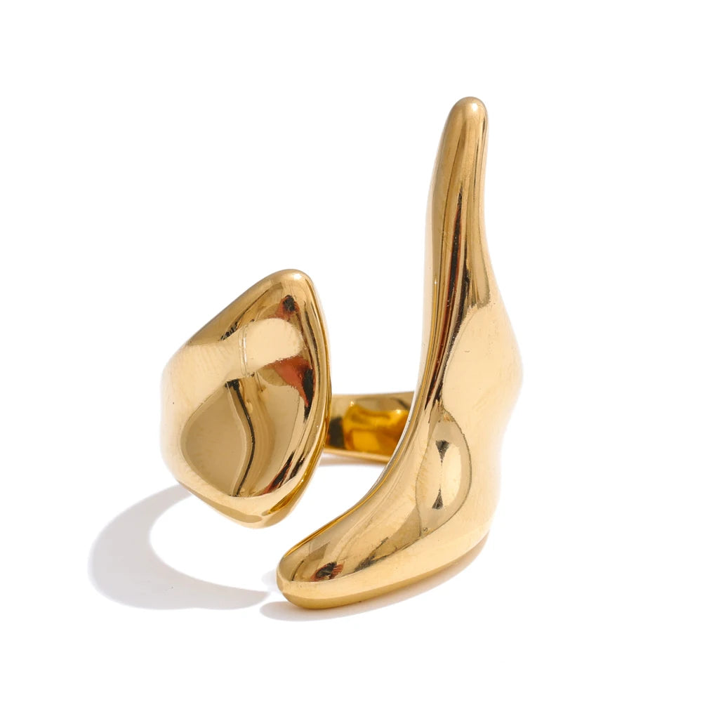 minimalist gold plated ring geometric modern fashion for women